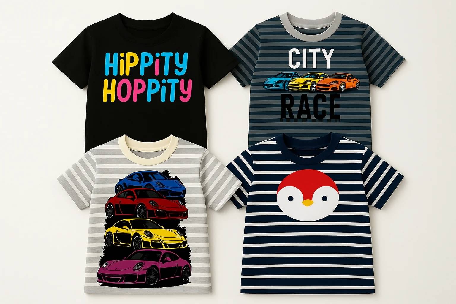     			Thread Sutra Pack of 4 Boys & Girls Cotton T-Shirt ( Multicolor )