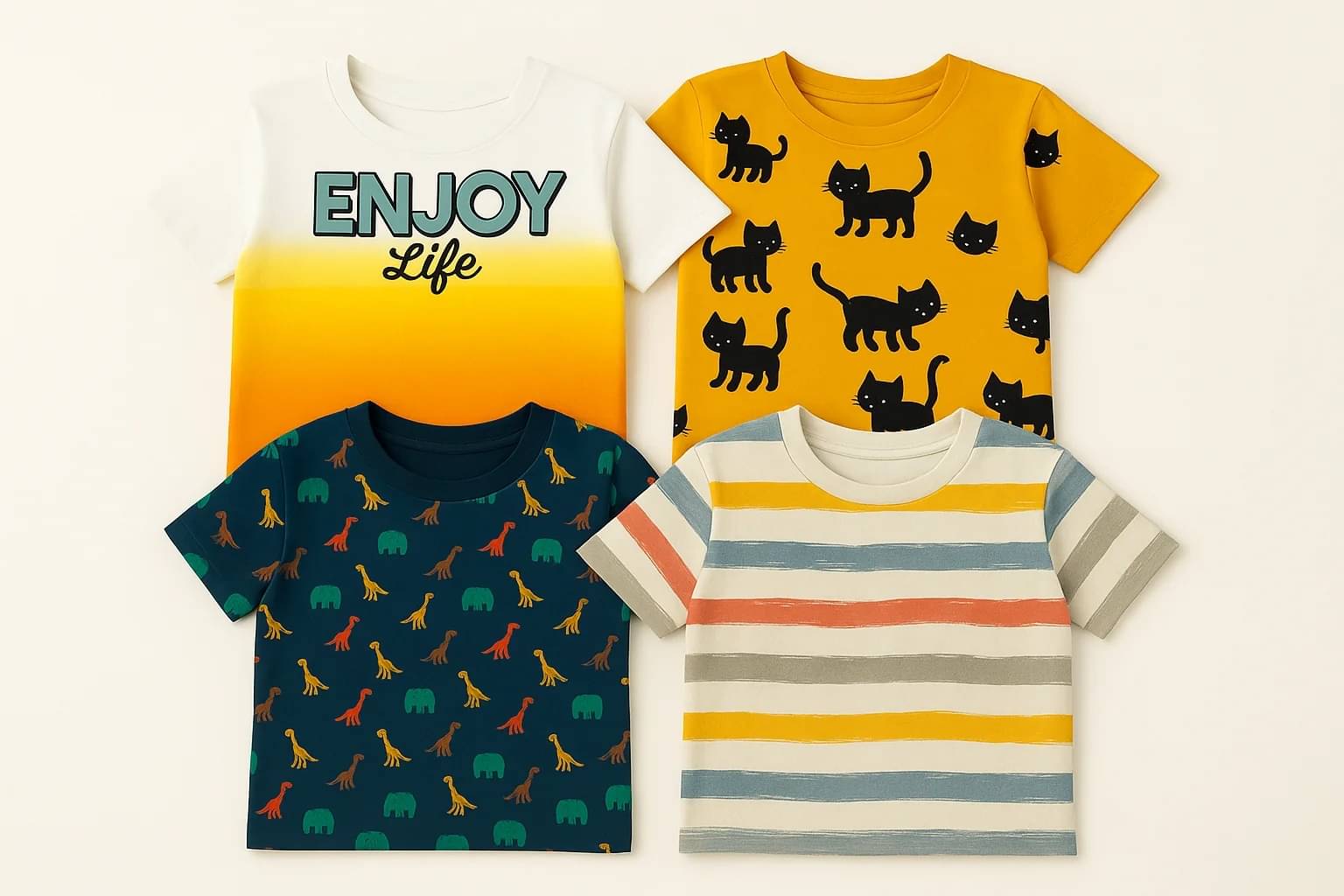    			Thread Sutra Pack of 4 Boys & Girls Cotton T-Shirt ( Multicolor 3 )