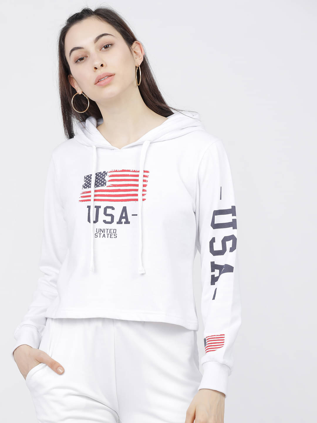     			Tokyo Talkies Cotton Blend Women's Hooded Sweatshirt ( Multi Color )