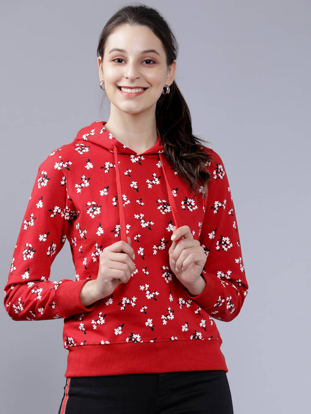 Tokyo Talkies Women Cotton Blend Sweatshirt ( Multicolor ) Tokyo Talkies Women Cotton Blend Sweatshirt ( Multicolor )