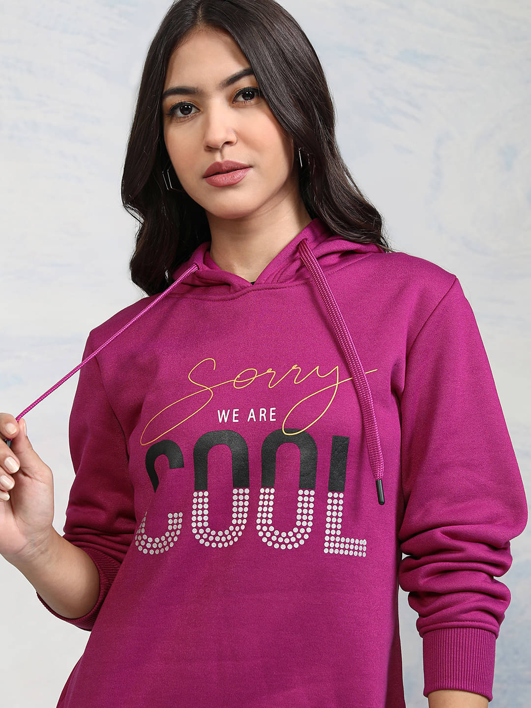     			Tokyo Talkies Cotton Blend Women's Hooded Sweatshirt ( Purple )