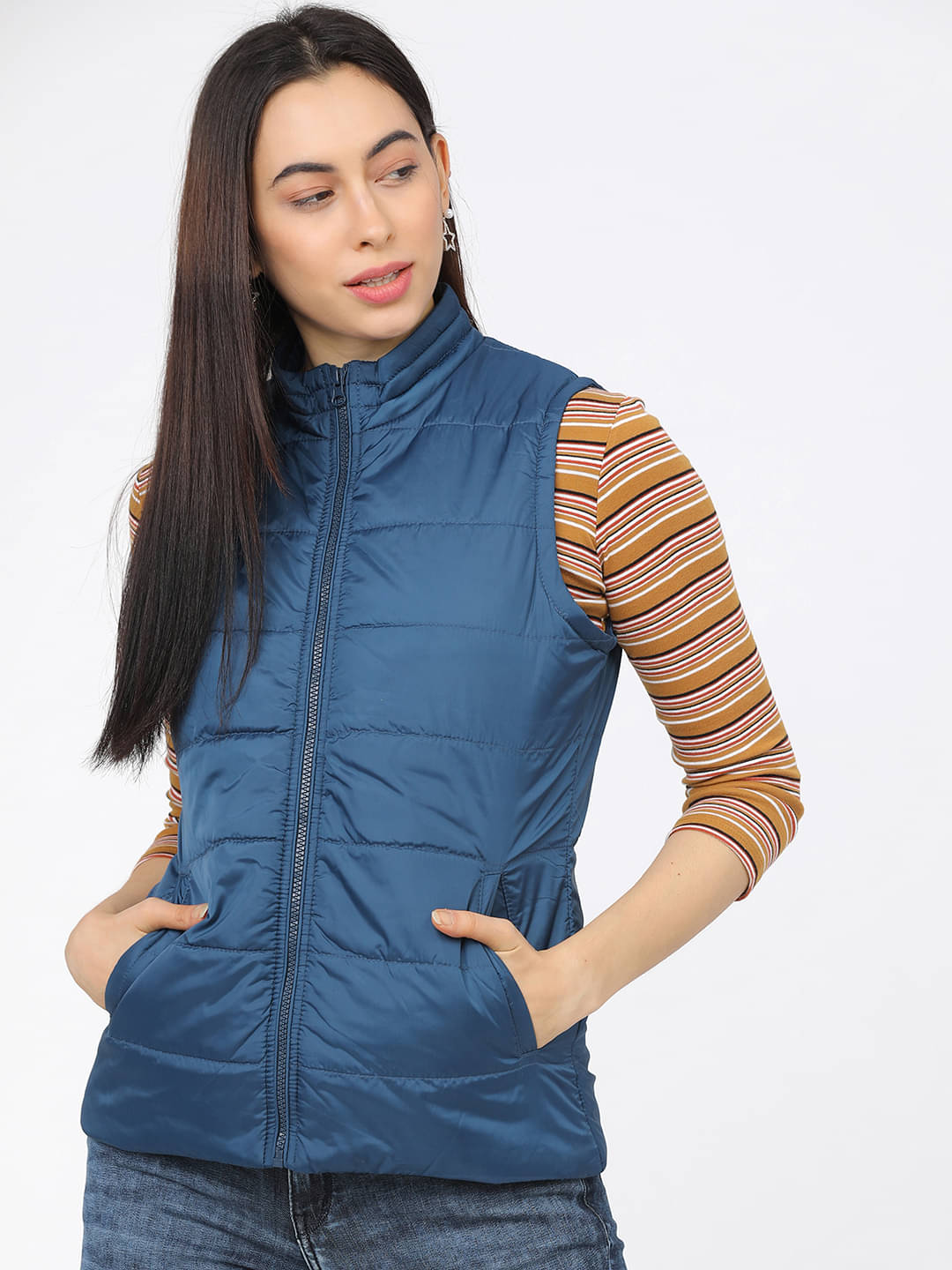     			Tokyo Talkies - Polyester Blend Blue Puffer