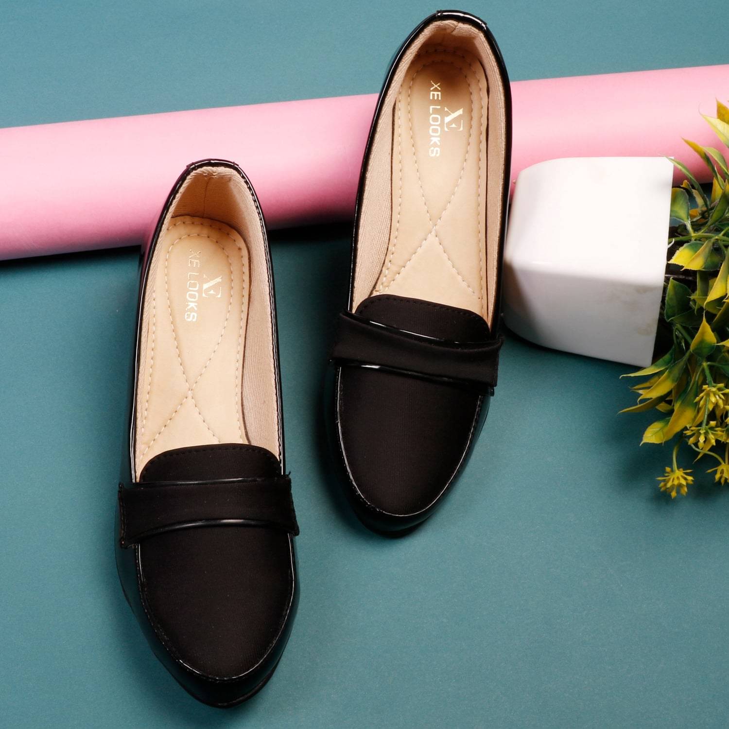     			XE Looks Black Women's Slip On Heels