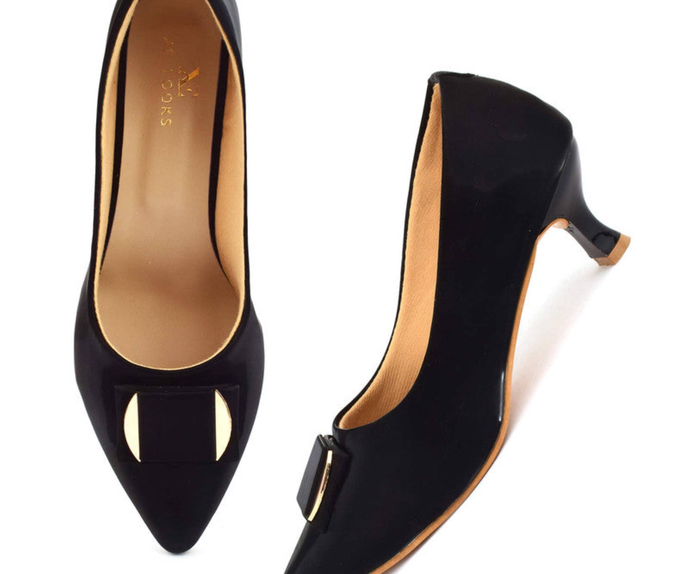     			XE Looks Black Women's Slip On Heels