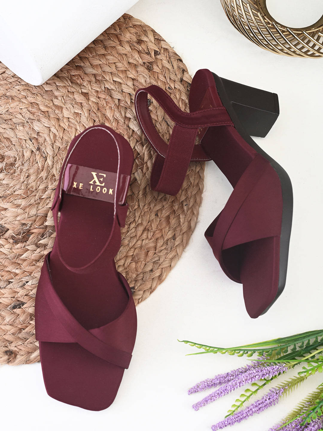     			XE Looks Maroon Women's Sandal Heels