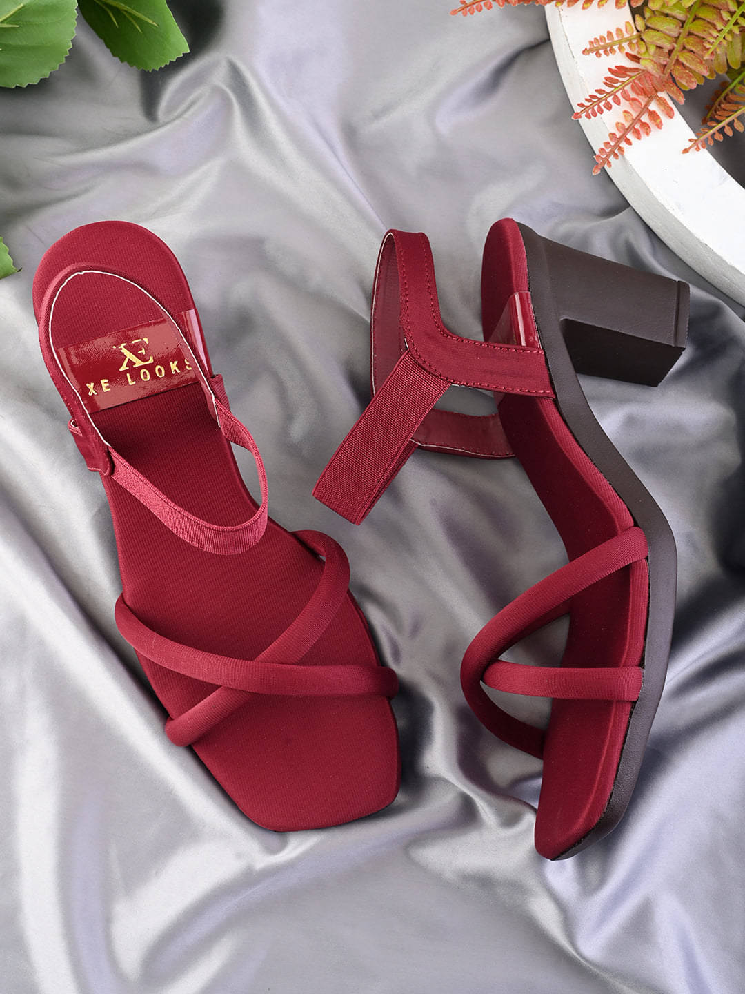     			XE Looks Maroon Women's Sandal Heels