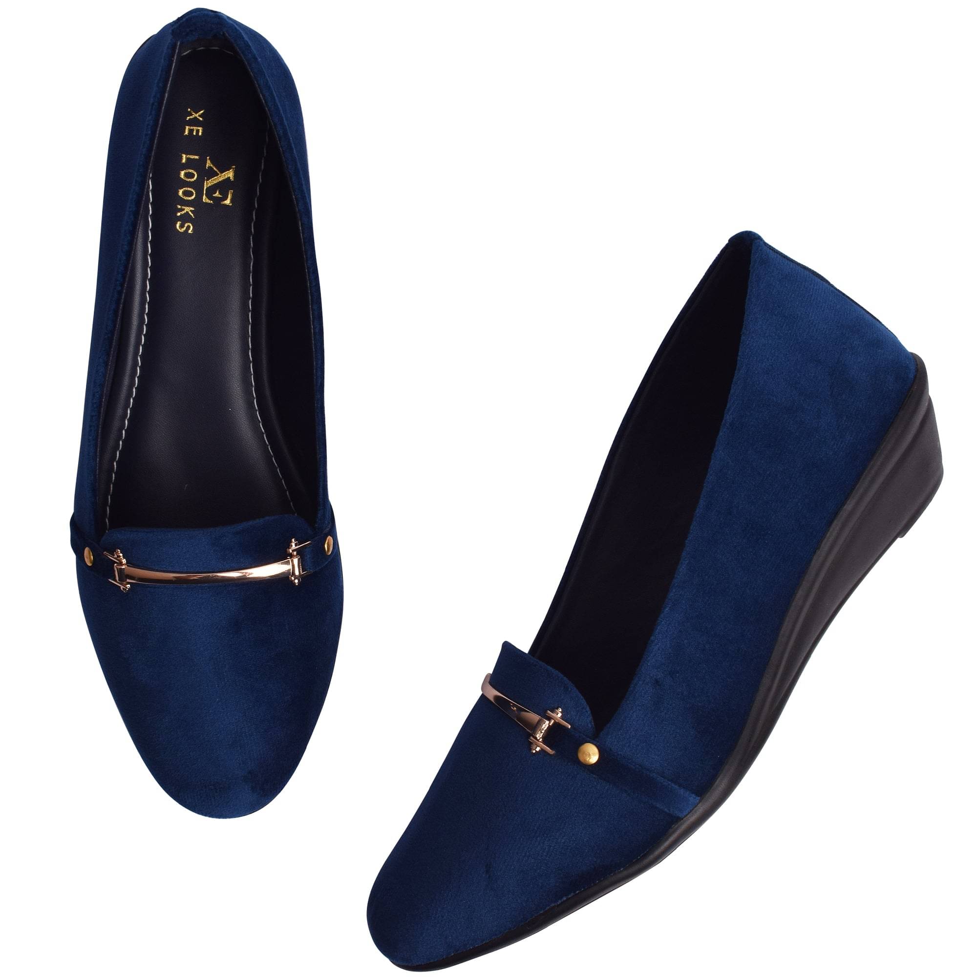     			XE Looks Navy Women's Slip On Heels