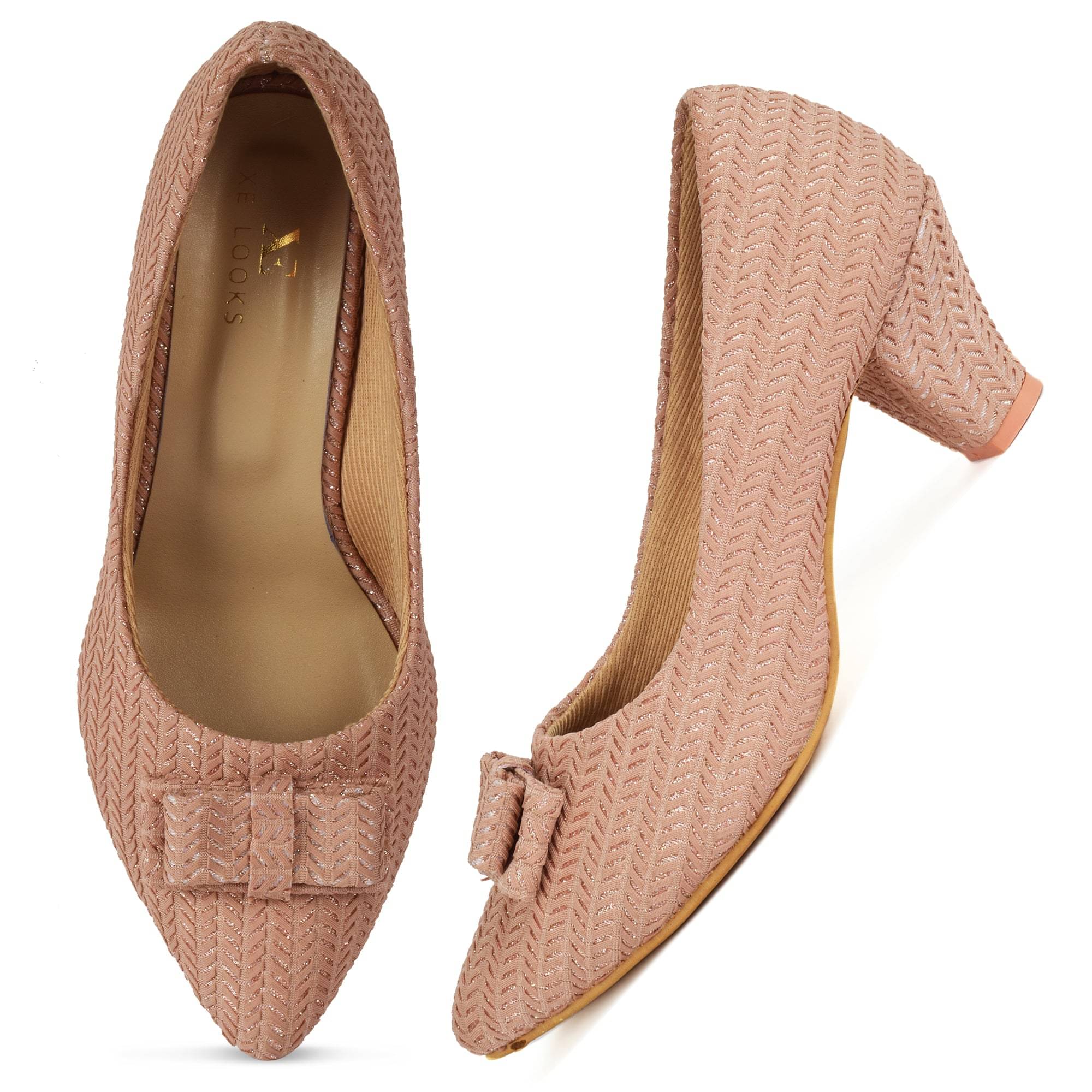 XE Looks Pink Women's Slip On Heels XE Looks Pink Women's Slip On Heels