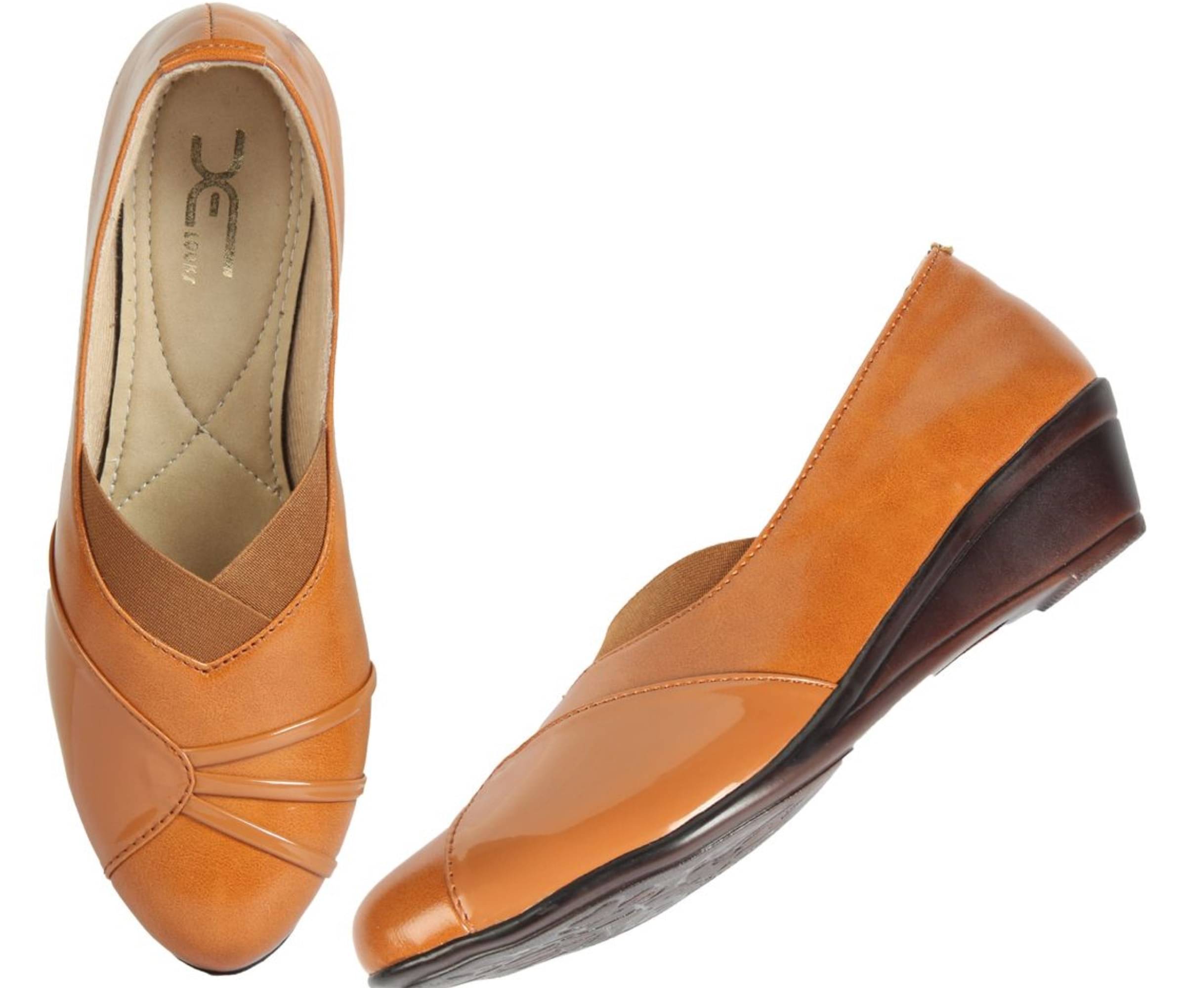     			XE Looks Tan Women's Slip On Heels