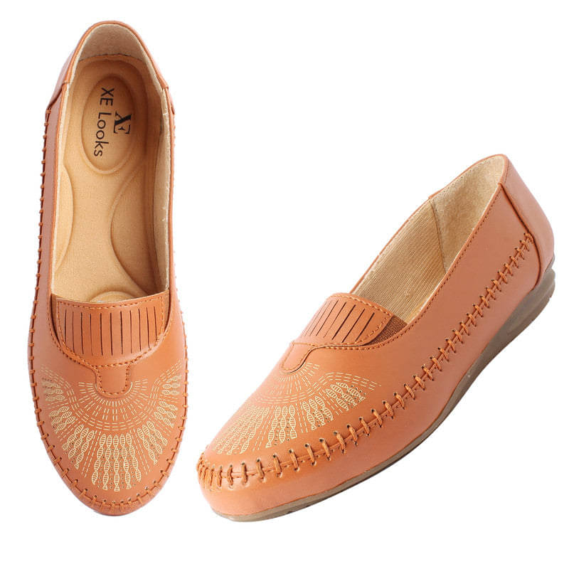     			XE Looks Tan Women's Slip On Heels