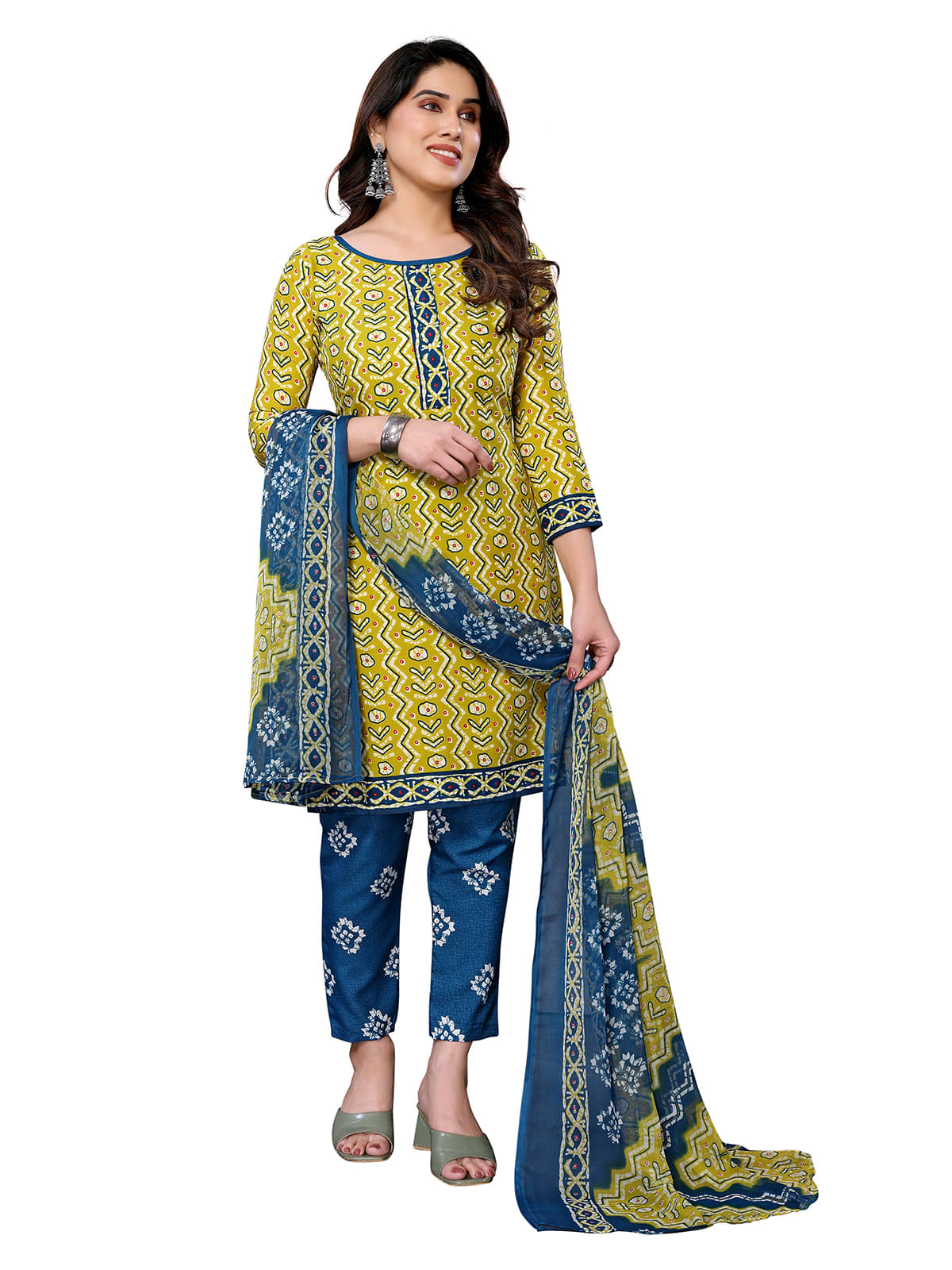     			ANAND SAREES Women Crepe Unstitched Dress Material ( Green )