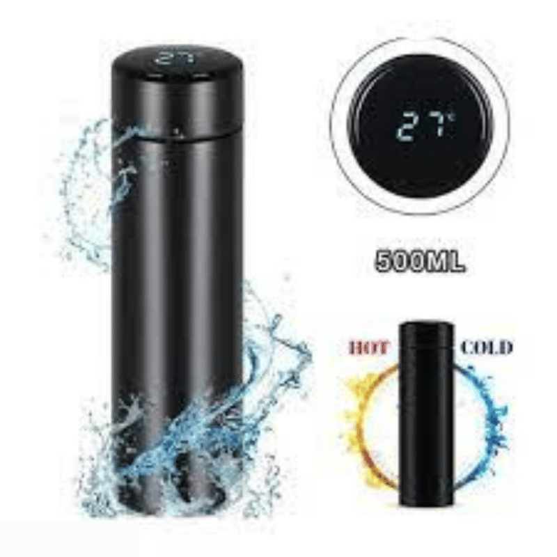     			BLUST & FAMME Black Steel Water Bottle 400 mL ( Set of 1 )