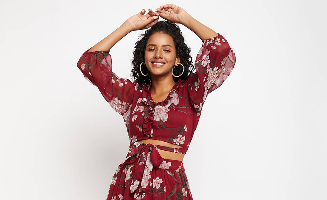 Bitterlime Women's Polyester Regular Top ( Wine ) Bitterlime Women's Polyester Regular Top ( Wine )