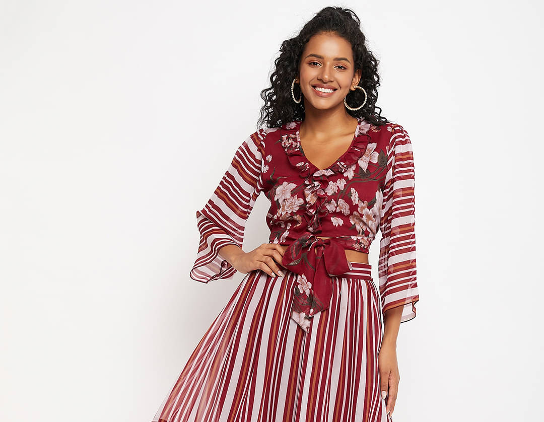     			Bitterlime Women's Polyester Regular Top ( Wine )