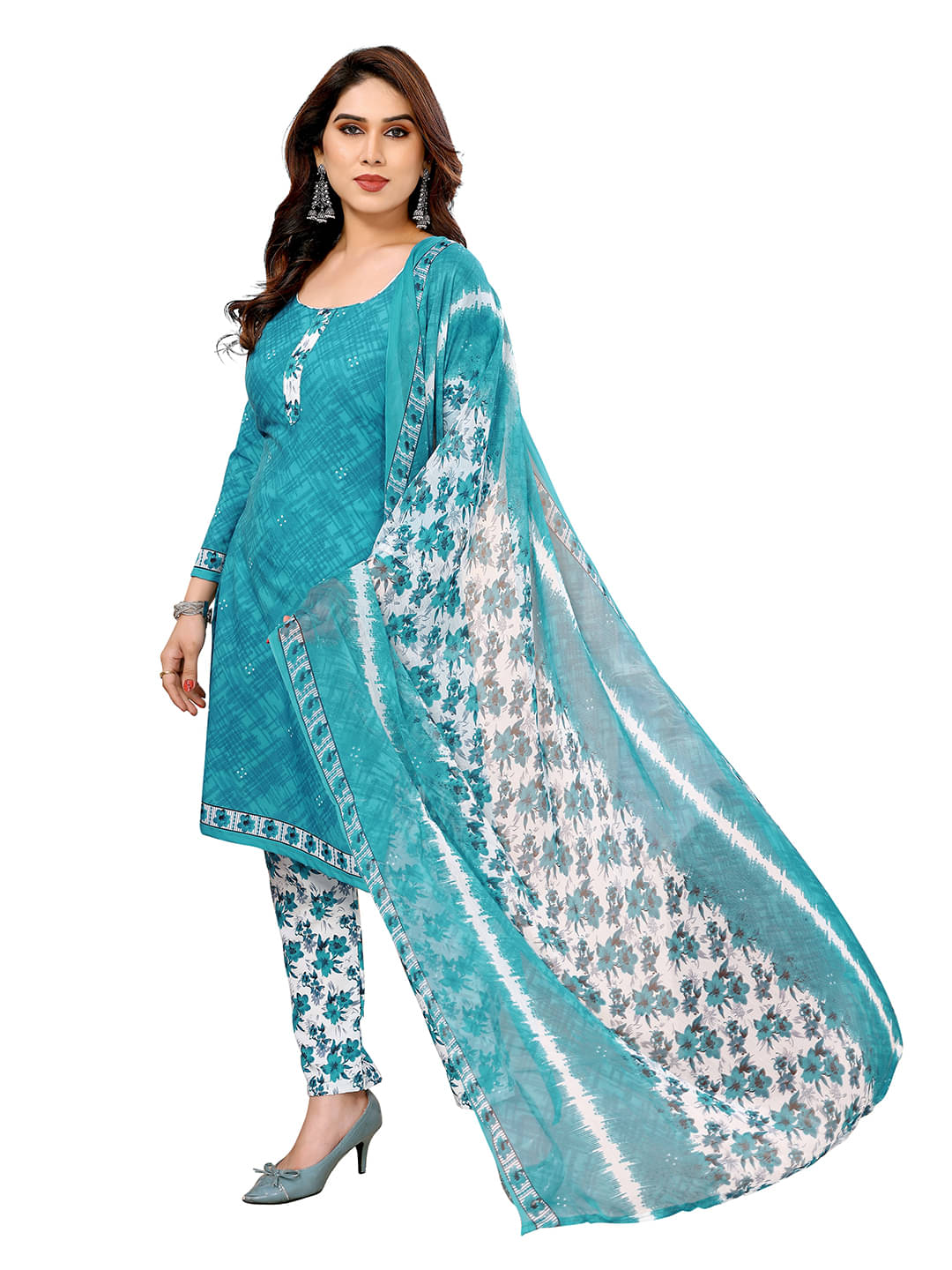     			Kashvi Sarees Women Crepe Unstitched Dress Material ( blue )
