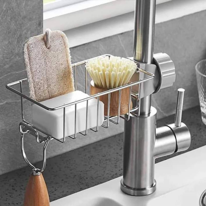 Kitchen Faucet Sponge Holder, Hanging Sink Organizer pack of 1     			Kitchen Faucet Sponge Holder, Hanging Sink Organizer pack of 1