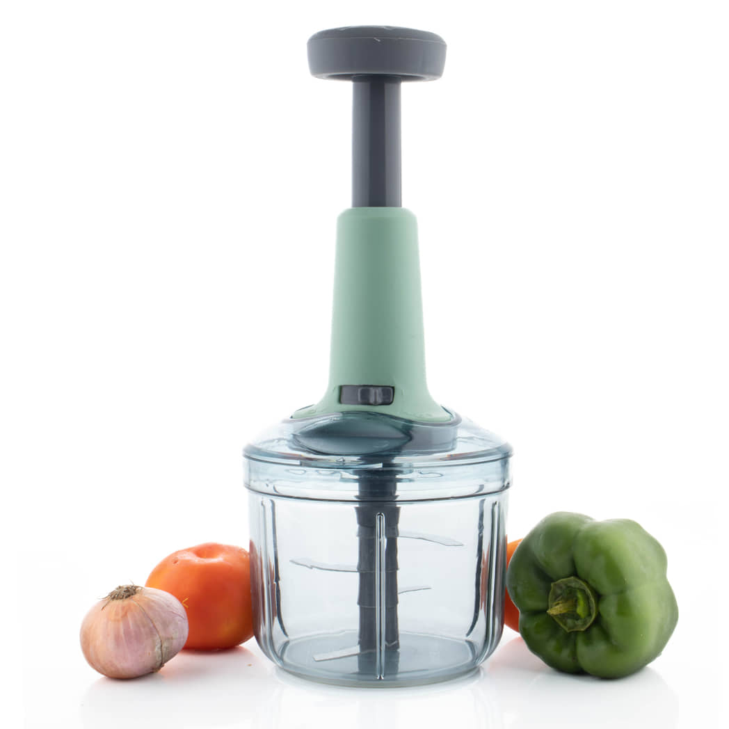 MAGICSPOON Hand Chopper Blue and Black Virgin Plastic Mannual Chopper 900 ml ( Pack of 1 )