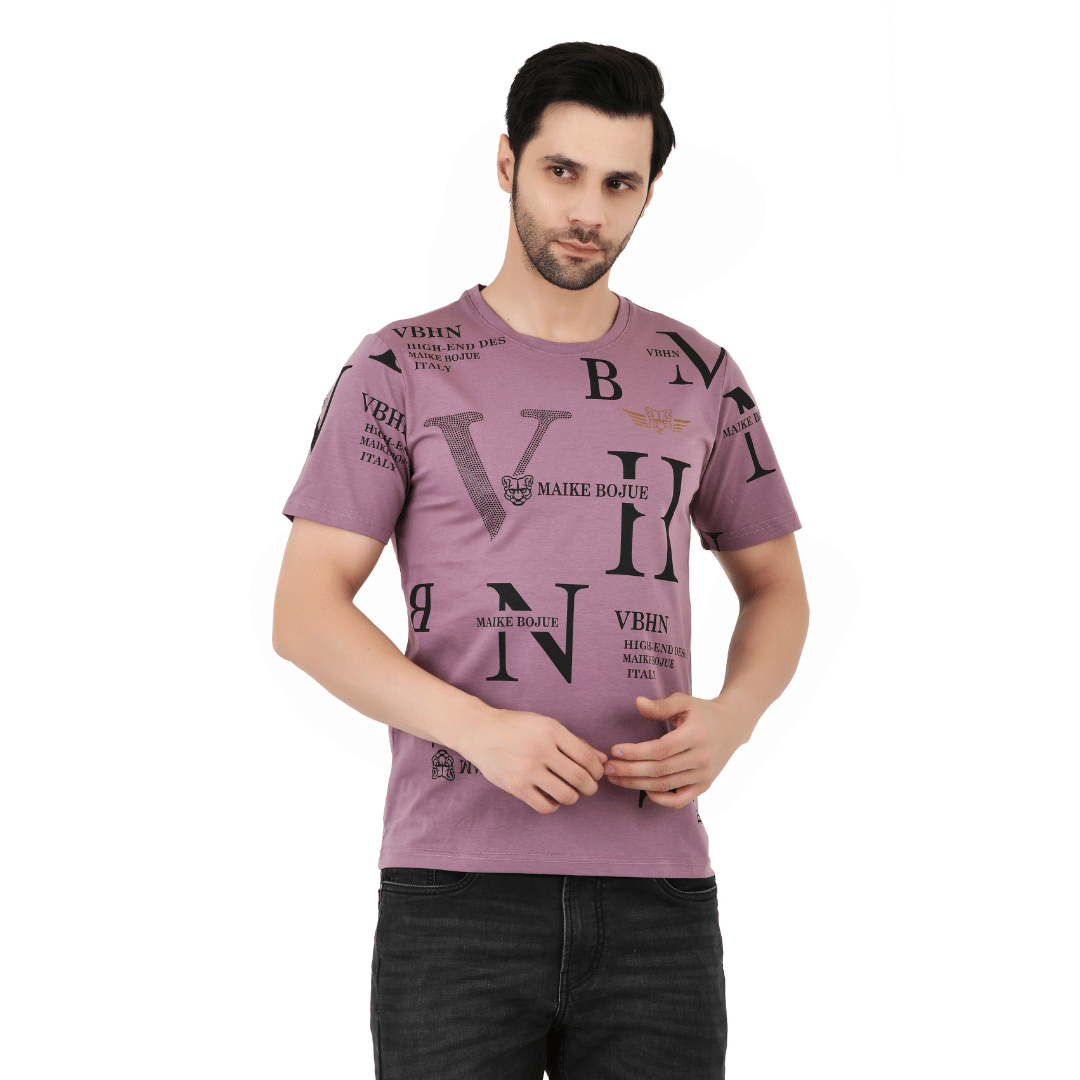 Sageware Men Cotton Regular Fit Solid T-Shirt ( Purple ) Sageware Men Cotton Regular Fit Solid T-Shirt ( Purple )