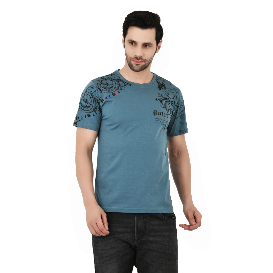 Sageware Men Cotton Regular Fit Solid T-Shirt ( Sky Blue ) Sageware Men Cotton Regular Fit Solid T-Shirt ( Sky Blue )