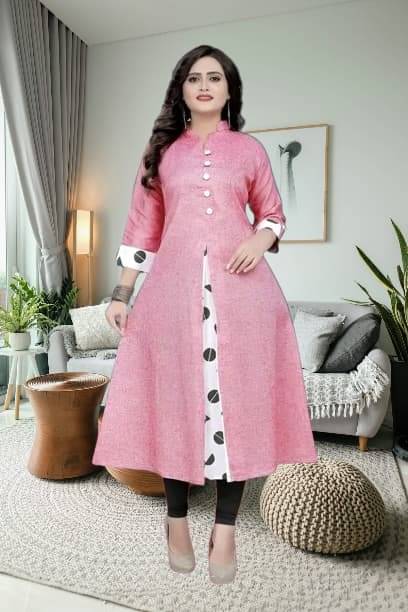 TEXPA FASHION Women Cotton Flex Solid A-line Kurti ( Pink ) TEXPA FASHION Women Cotton Flex Solid A-line Kurti ( Pink )
