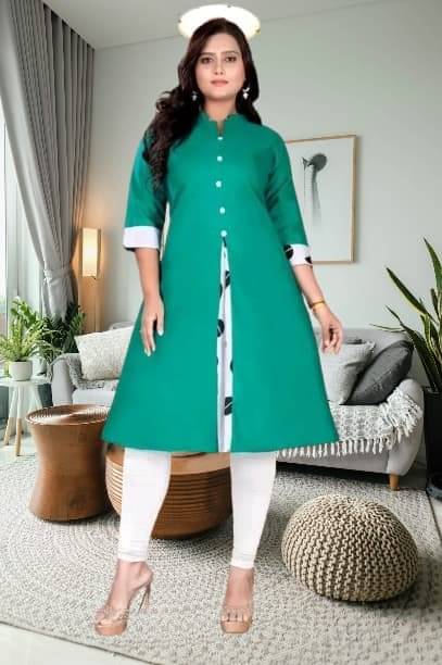     			TEXPA FASHION Women Cotton Flex Solid A-line Kurti ( Dark Grey )