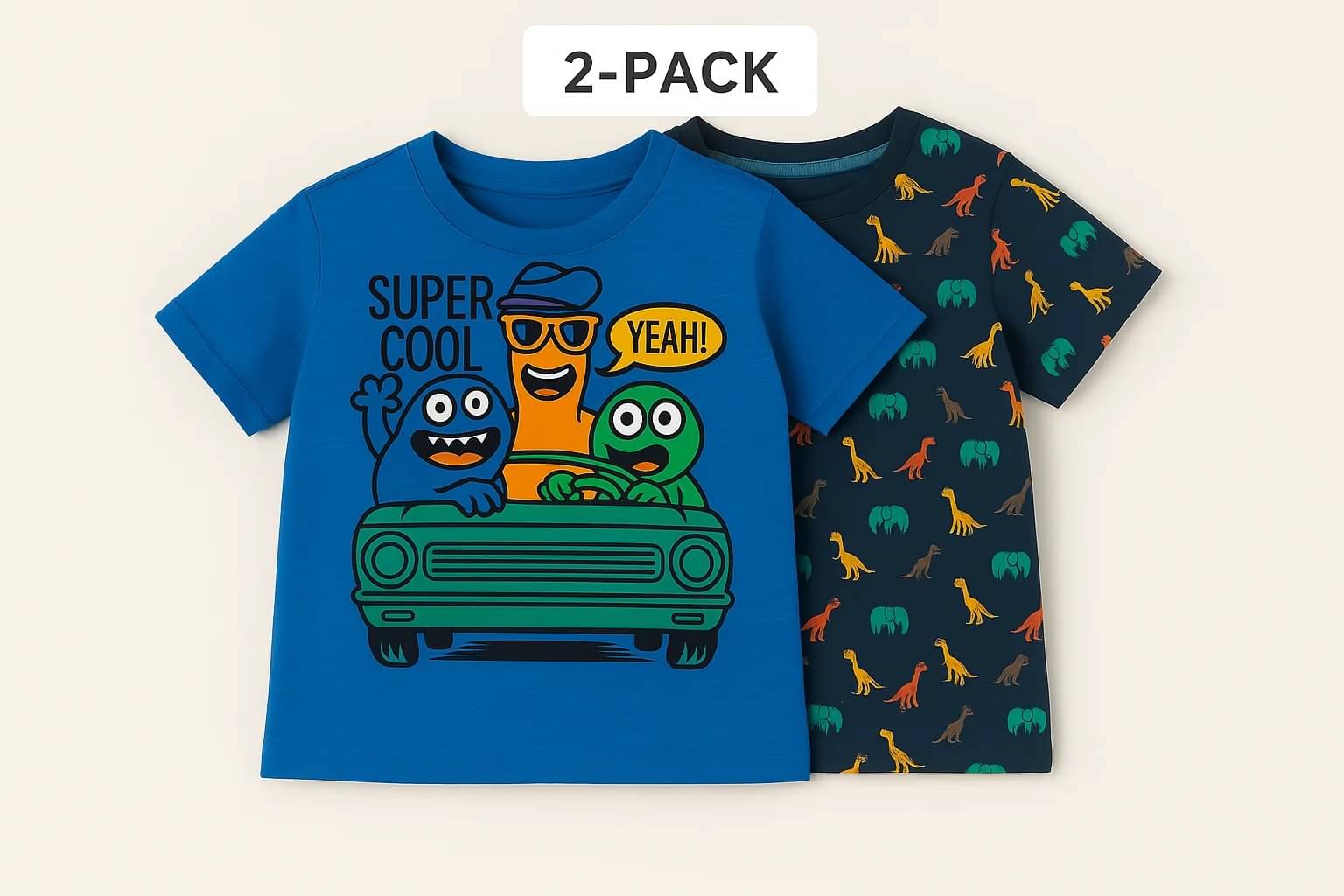 Thread Sutra Pack of 2 Boys & Girls Cotton T-Shirt ( Multicolor 15 ) Thread Sutra Pack of 2 Boys & Girls Cotton T-Shirt ( Multicolor 15 )