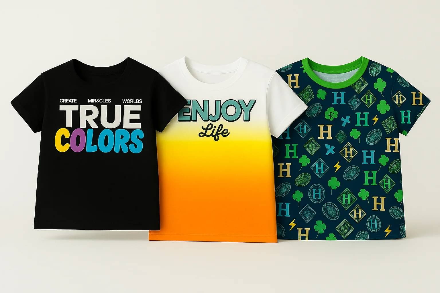     			Thread Sutra Pack of 3 Boys & Girls Cotton T-Shirt ( Multicolor 13 )