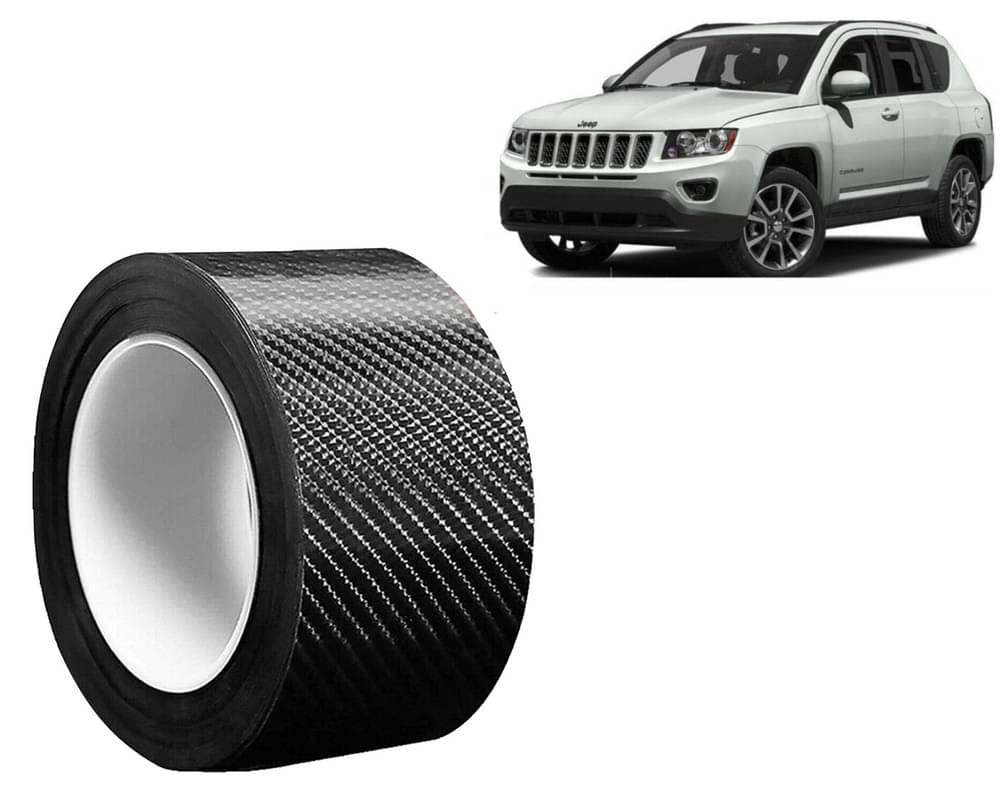     			5D Carbon Fiber Car Strip Stickers Door Sill Scuff Anti Scratch Tape Protector Film Automotive Wrap Film Anti-stepping Car Tape For Jeep Compass