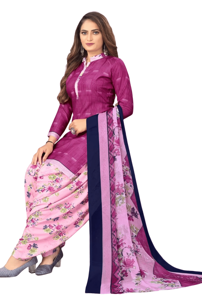     			ANNAPURNA CREATION Women Crepe Unstitched Dress Material ( Purple )