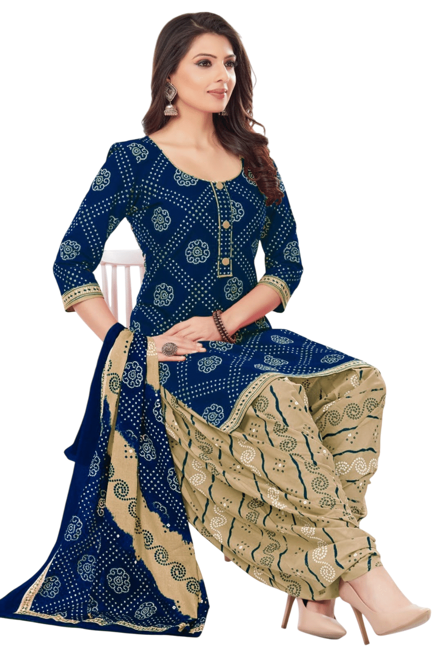     			ANNAPURNA CREATION Women Crepe Unstitched Dress Material ( Navy Blue )