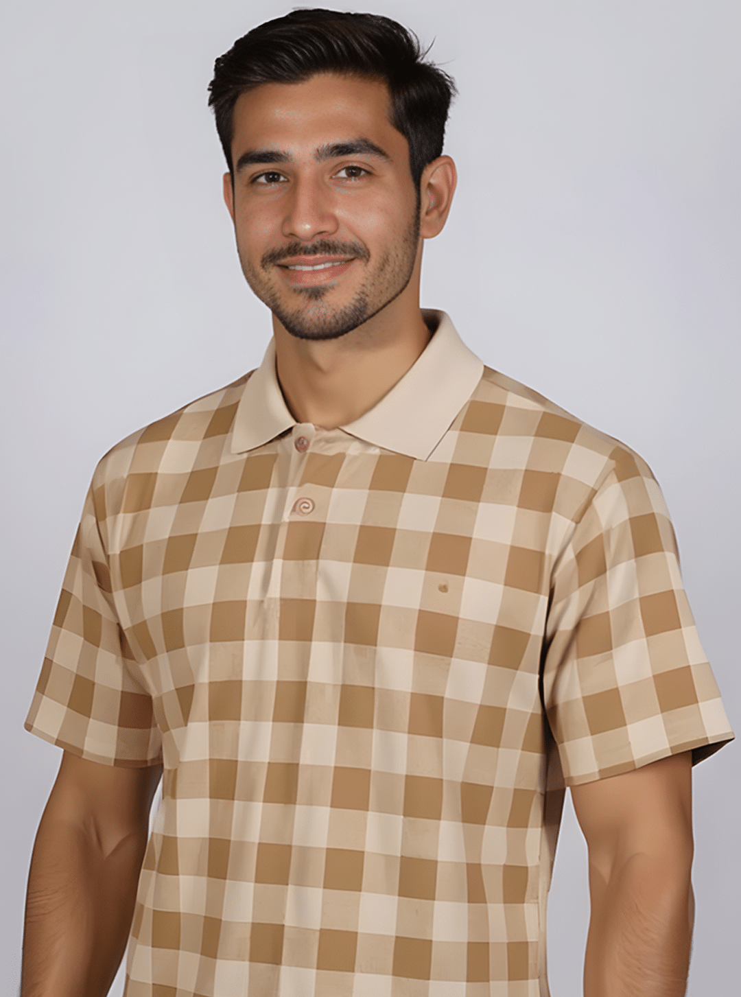 COCOSOUL Men Cotton Blend Regular Fit Checks Polo T Shirt ( Beige ) COCOSOUL Men Cotton Blend Regular Fit Checks Polo T Shirt ( Beige )