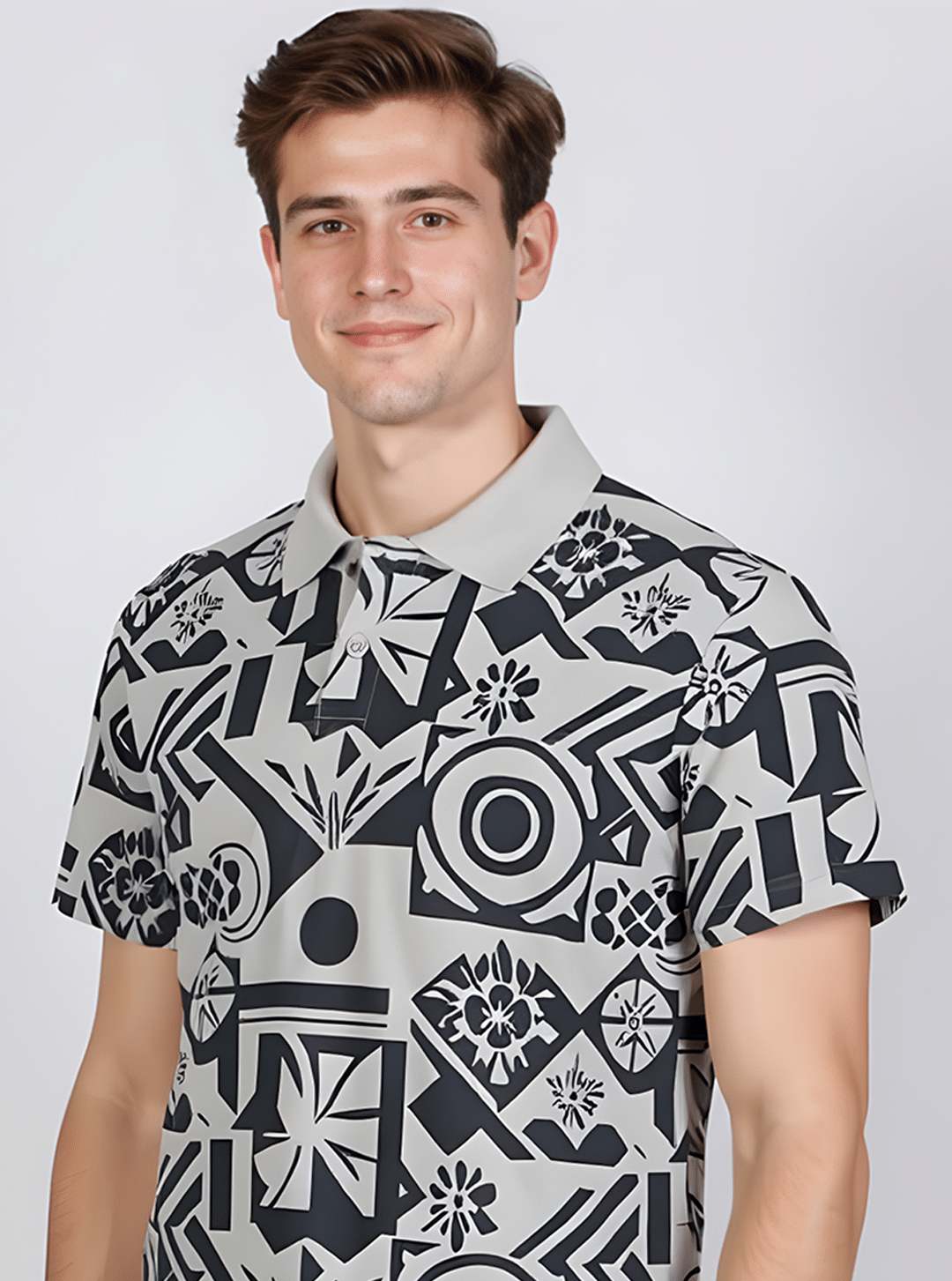 COCOSOUL Men Cotton Blend Regular Fit Printed Polo T Shirt ( Grey ) COCOSOUL Men Cotton Blend Regular Fit Printed Polo T Shirt ( Grey )