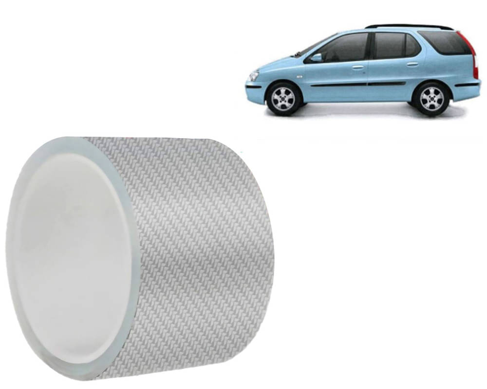     			Car Door Sill Protector Bumper Protector Carbon Fiber Car Wrap Film 5D Gloss White Vinyl Automotive Wrap Film Self-Adhesive Tape - 5cm x 500cm White For  Indigo Marina
