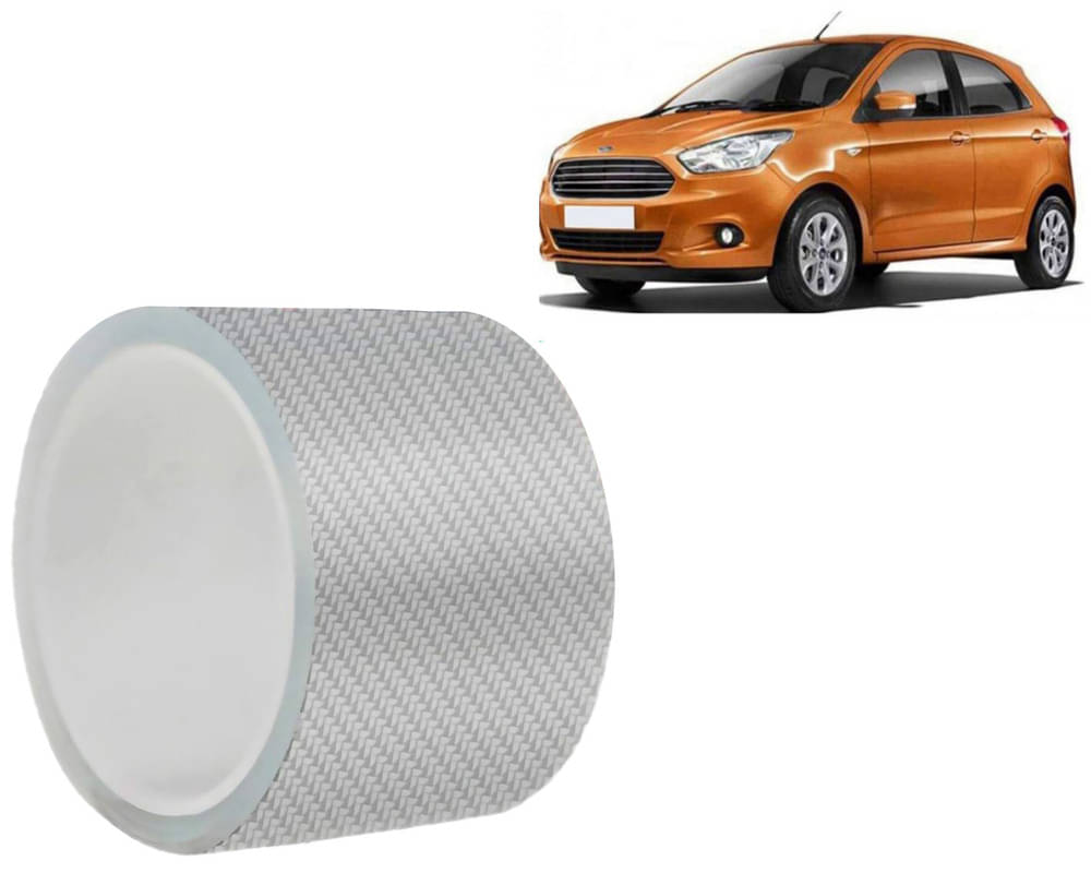     			Car Door Sill Protector Bumper Protector Carbon Fiber Car Wrap Film 5D Gloss White Vinyl Automotive Wrap Film Self-Adhesive Tape - 5cm x 500cm White For  Figo 2015