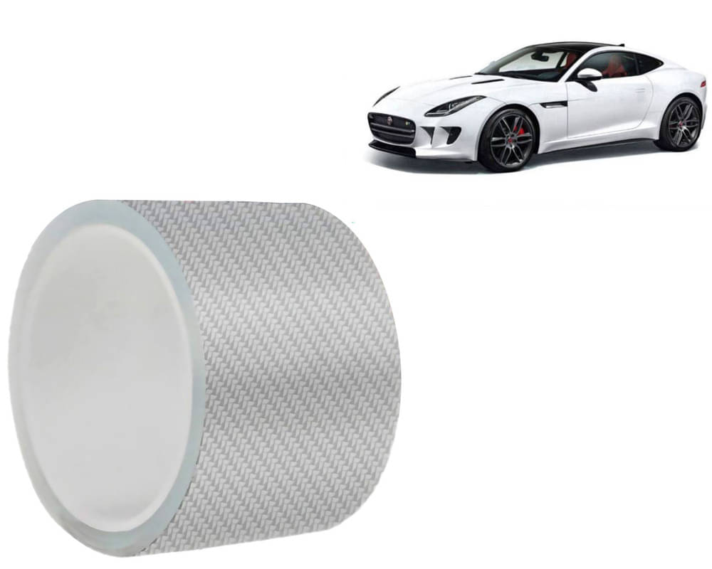     			Car Door Sill Protector Bumper Protector Carbon Fiber Car Wrap Film 5D Gloss White Vinyl Automotive Wrap Film Self-Adhesive Tape - 5cm x 500cm White For  Jaguar F TYPE