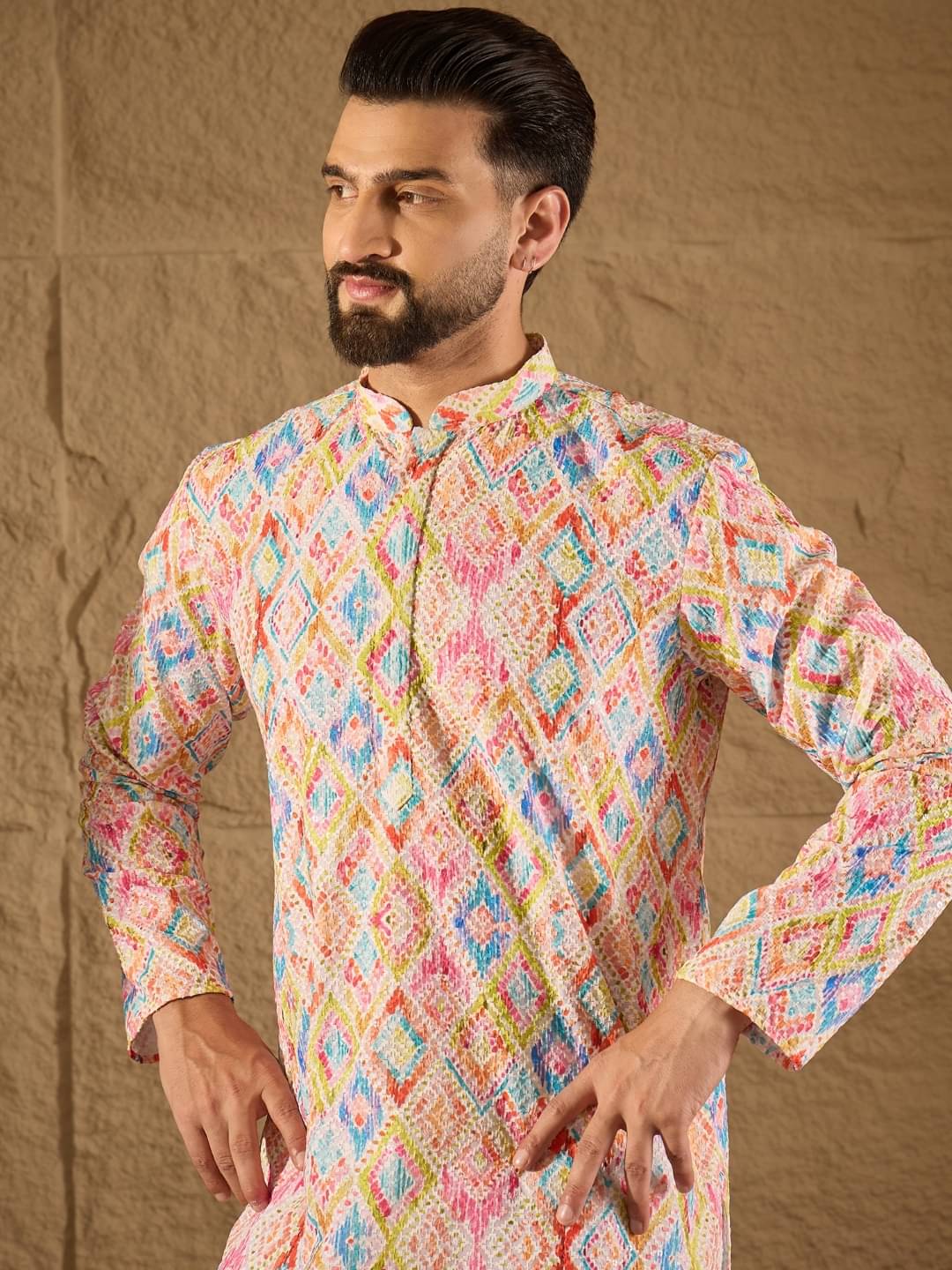     			Ethnic Bay Multi Viscose Men's Regular Kurta ( Pack of 1 )