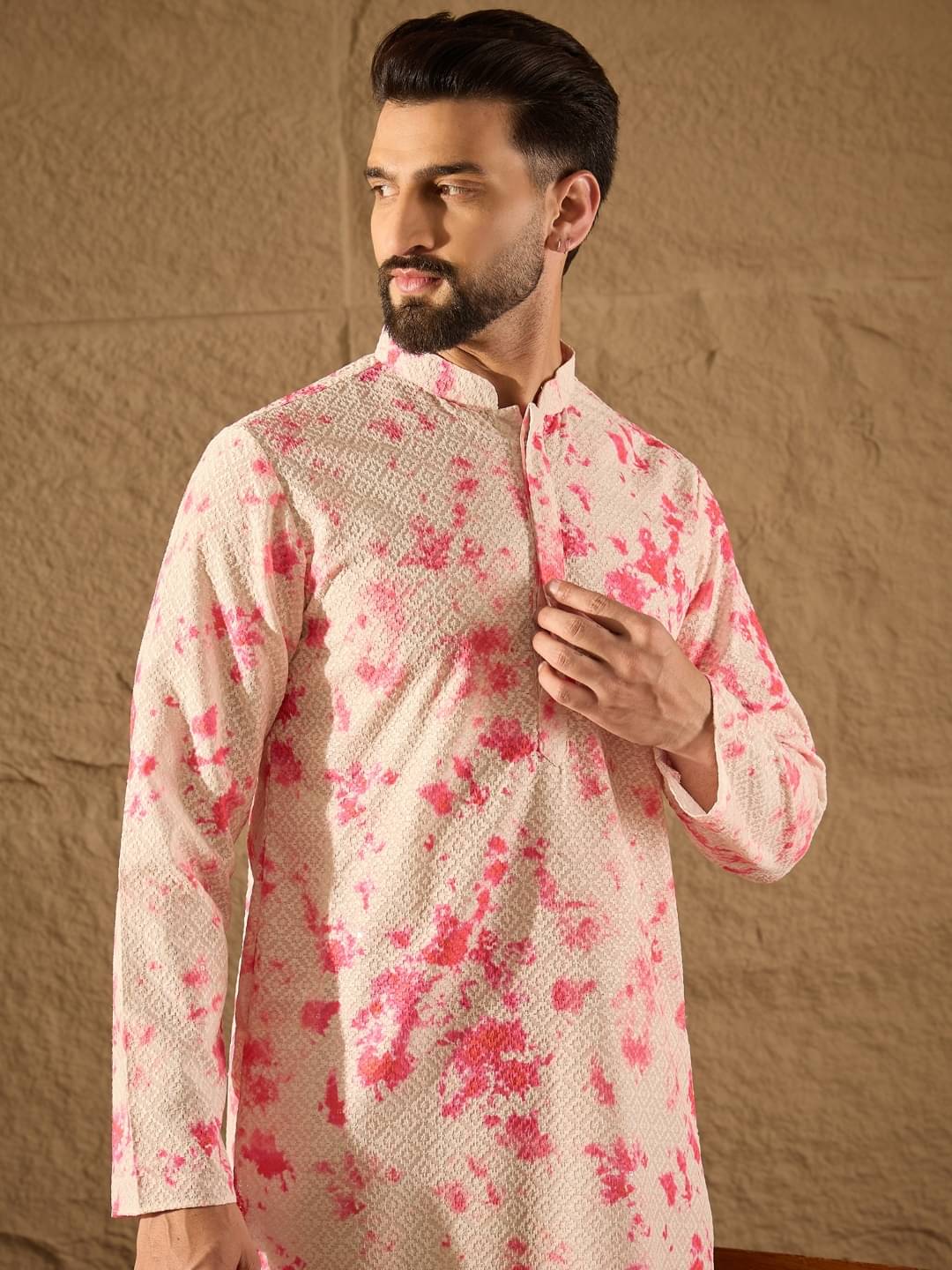 Ethnic Bay Peach Viscose Men's Regular Kurta ( Pack of 1 ) Ethnic Bay Peach Viscose Men's Regular Kurta ( Pack of 1 )