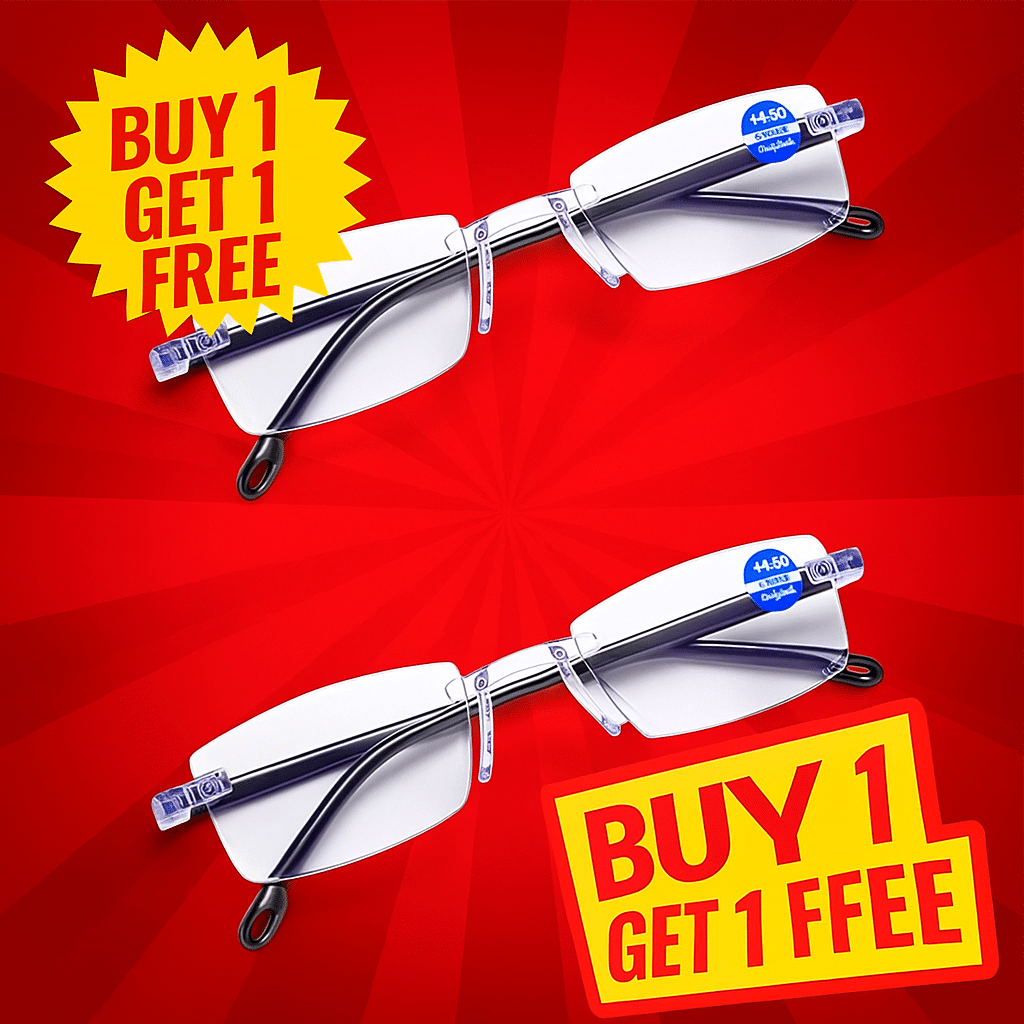     			Fadiso Fashion Square Rimless Reading Glasses