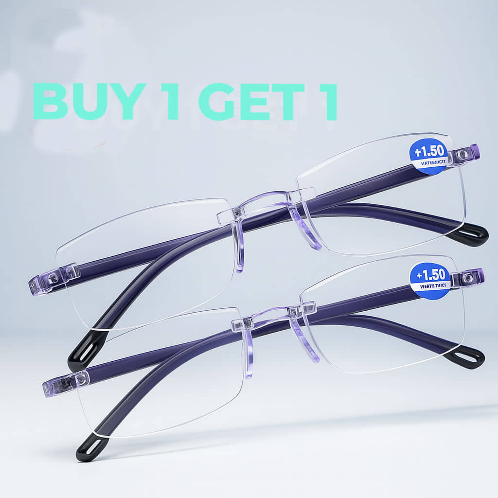 Fadiso Fashion Square Rimless Reading Glasses