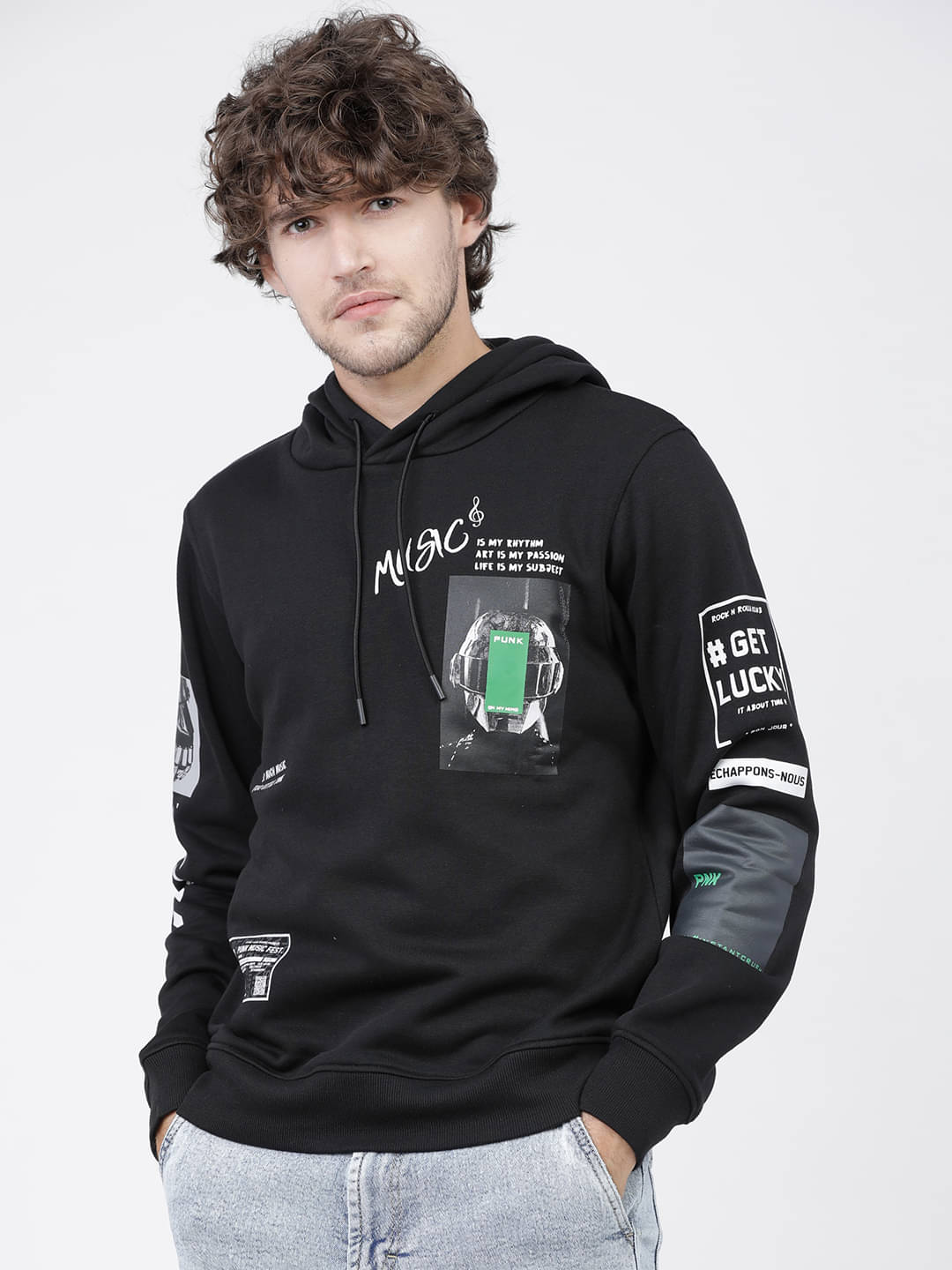 Highlander Cotton Blend Hooded Men's Sweatshirt - Black ( Pack of 1 ) Highlander Cotton Blend Hooded Men's Sweatshirt - Black ( Pack of 1 )