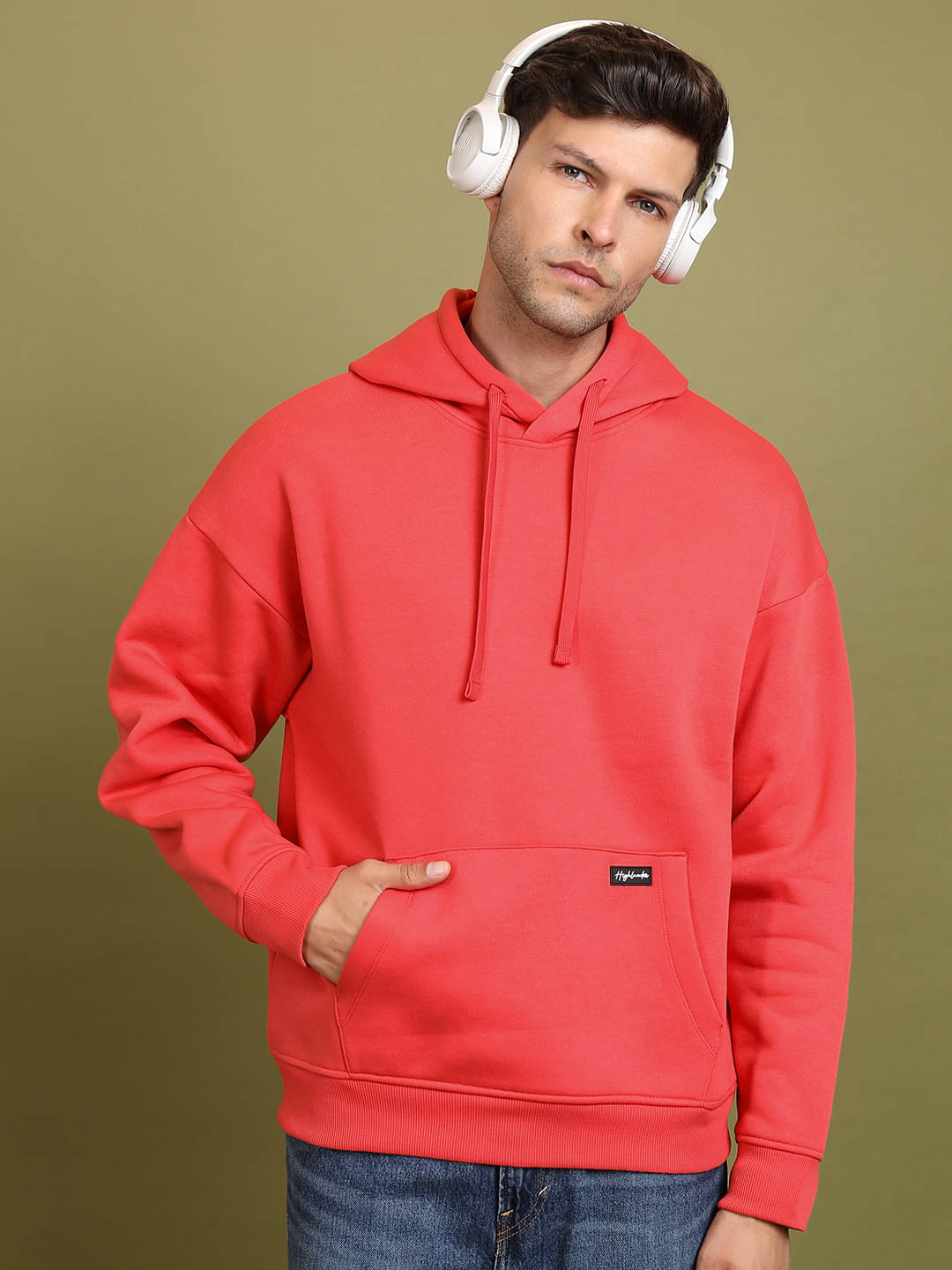     			Highlander Polyester Hooded Men's Sweatshirt - Red ( Pack of 1 )