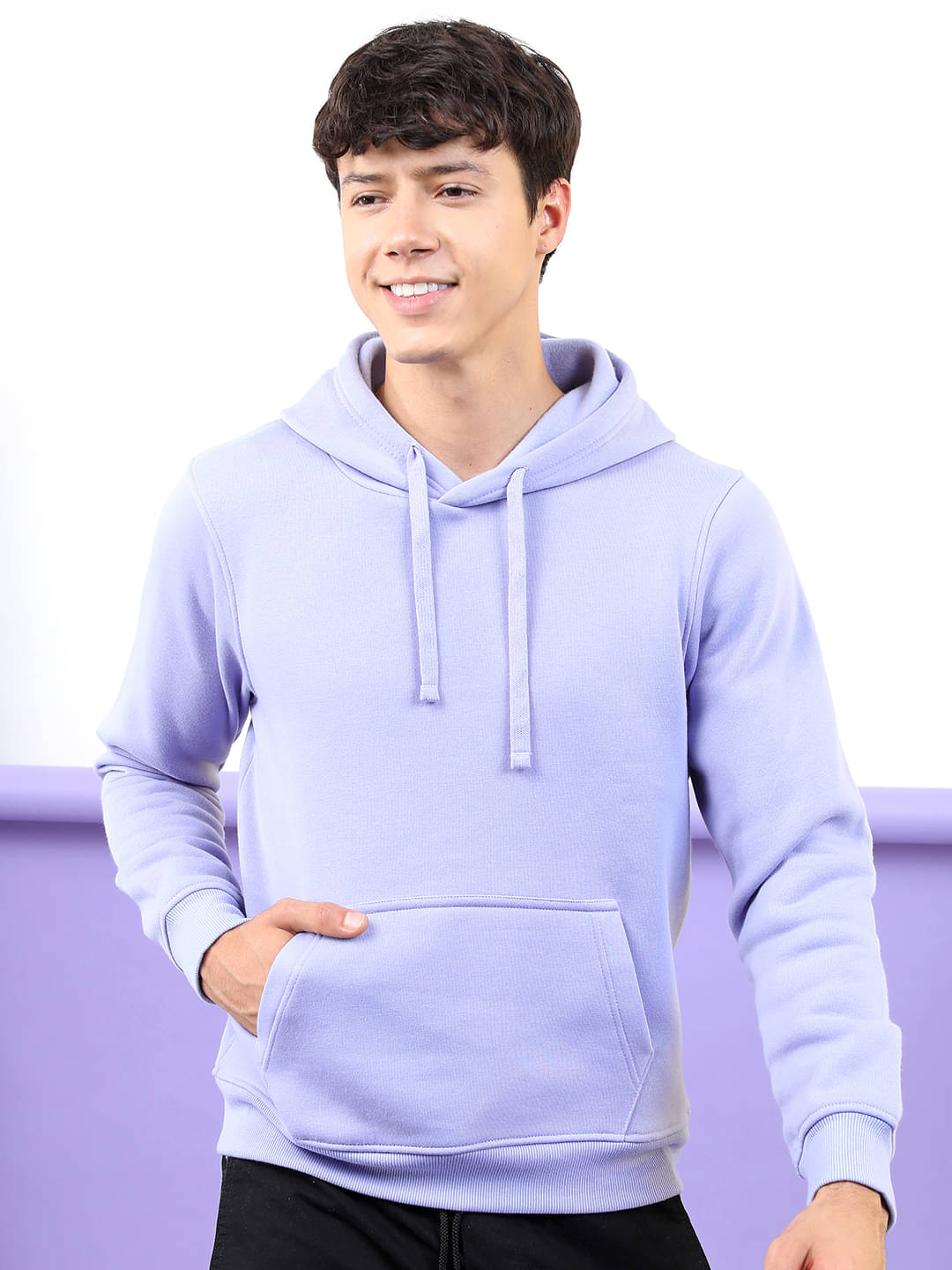     			Highlander Polyester Hooded Men's Sweatshirt - Lavender ( Pack of 1 )