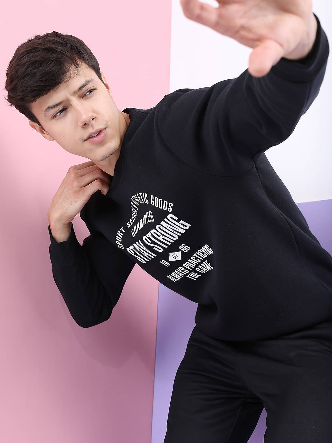     			Highlander Polyester Round Neck Men's Sweatshirt - Black ( Pack of 1 )