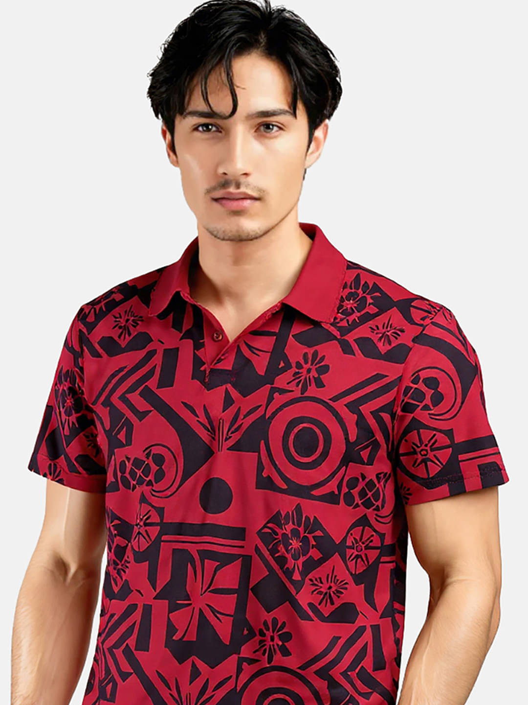 Hushbucks Men Cotton Blend Regular Fit Printed Polo T Shirt ( Maroon ) Hushbucks Men Cotton Blend Regular Fit Printed Polo T Shirt ( Maroon )