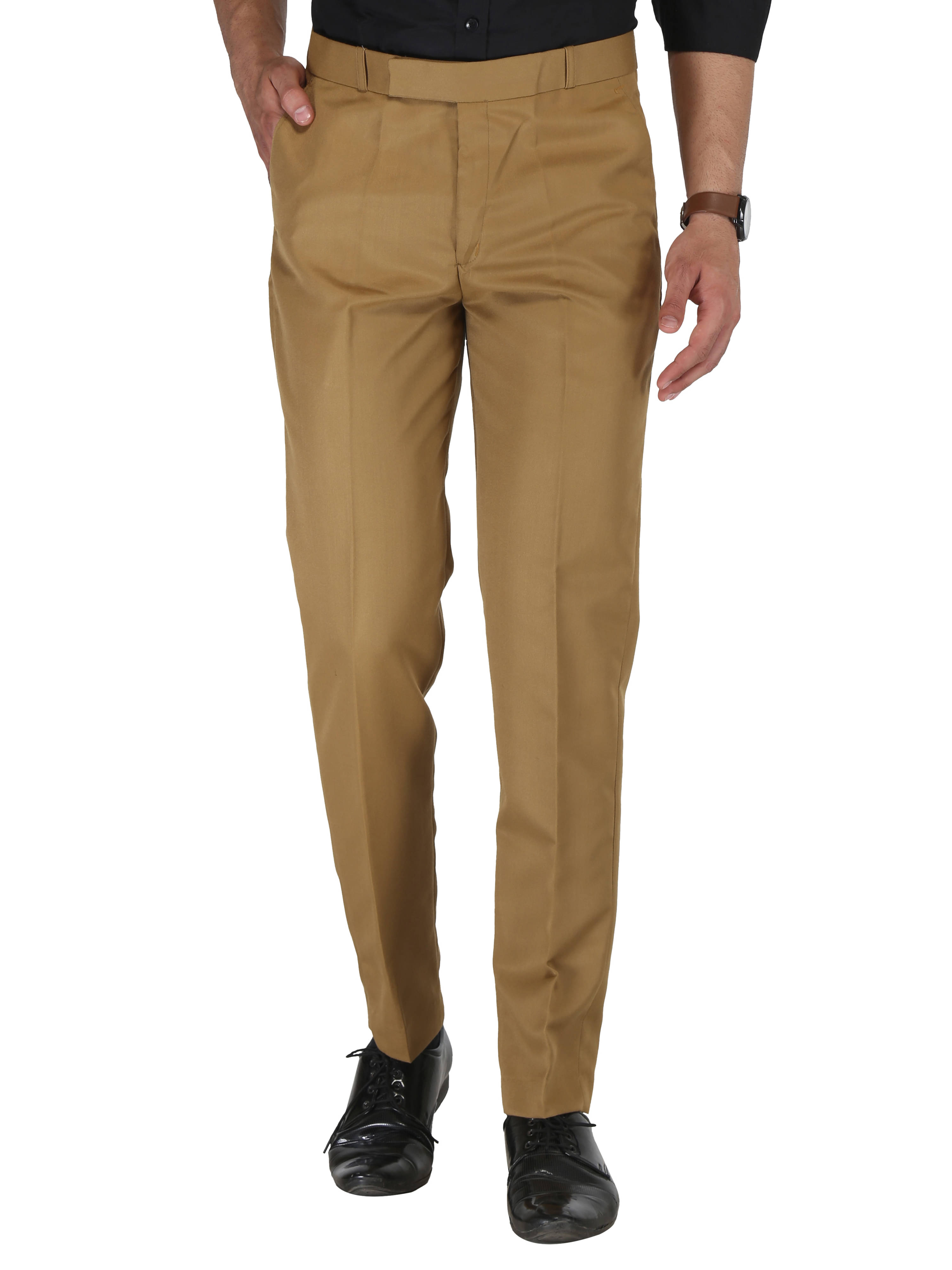     			K.S.BRAND Regular Flat Men's Formal Trouser - Khaki ( Pack of 1 )