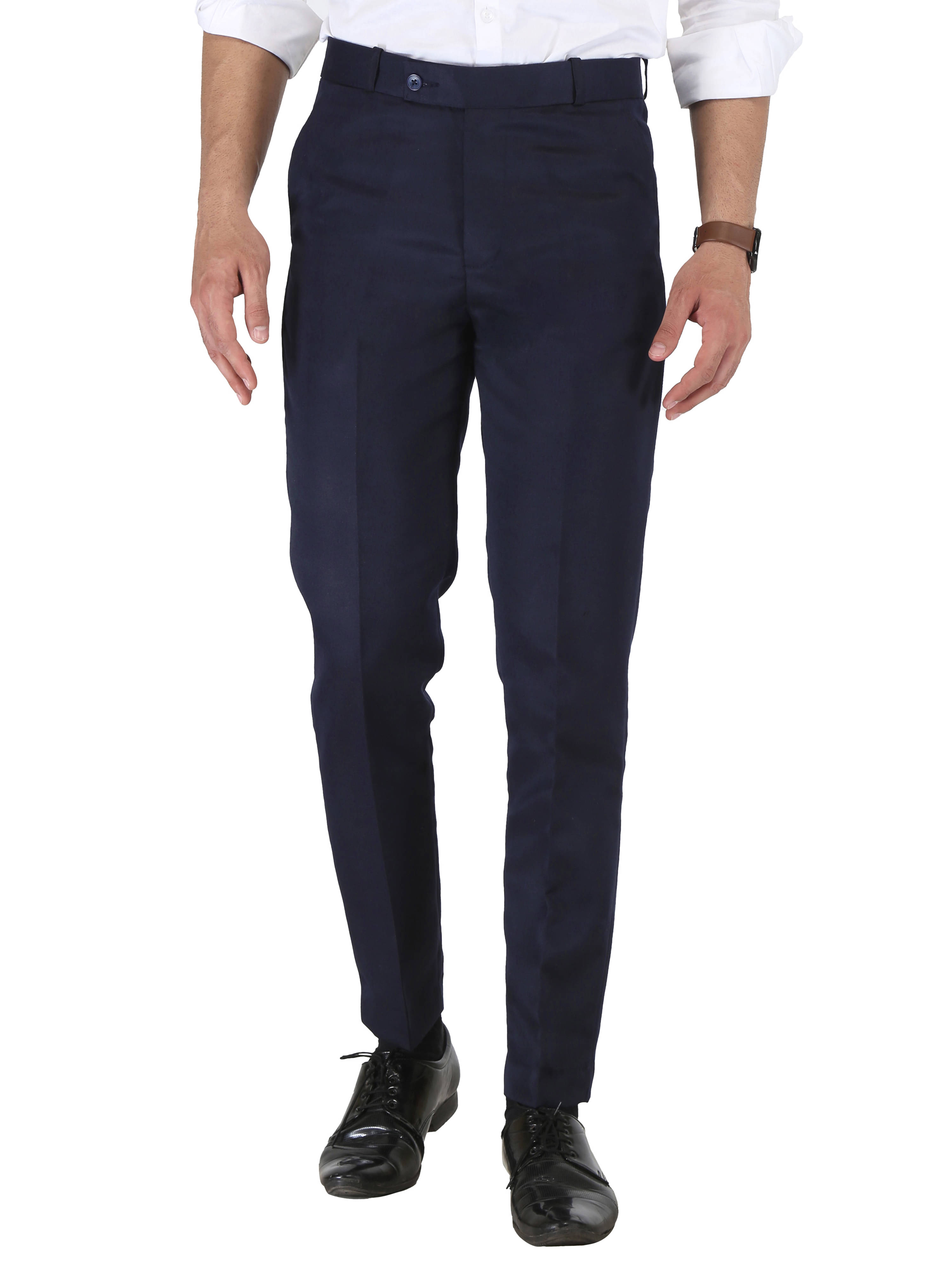     			K.S.BRAND Regular Flat Men's Formal Trouser - Navy Blue ( Pack of 1 )