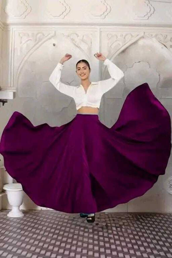 KAHARA Purple Crepe Women's Flared Skirt ( Pack of 1 )     			KAHARA Purple Crepe Women's Flared Skirt ( Pack of 1 )