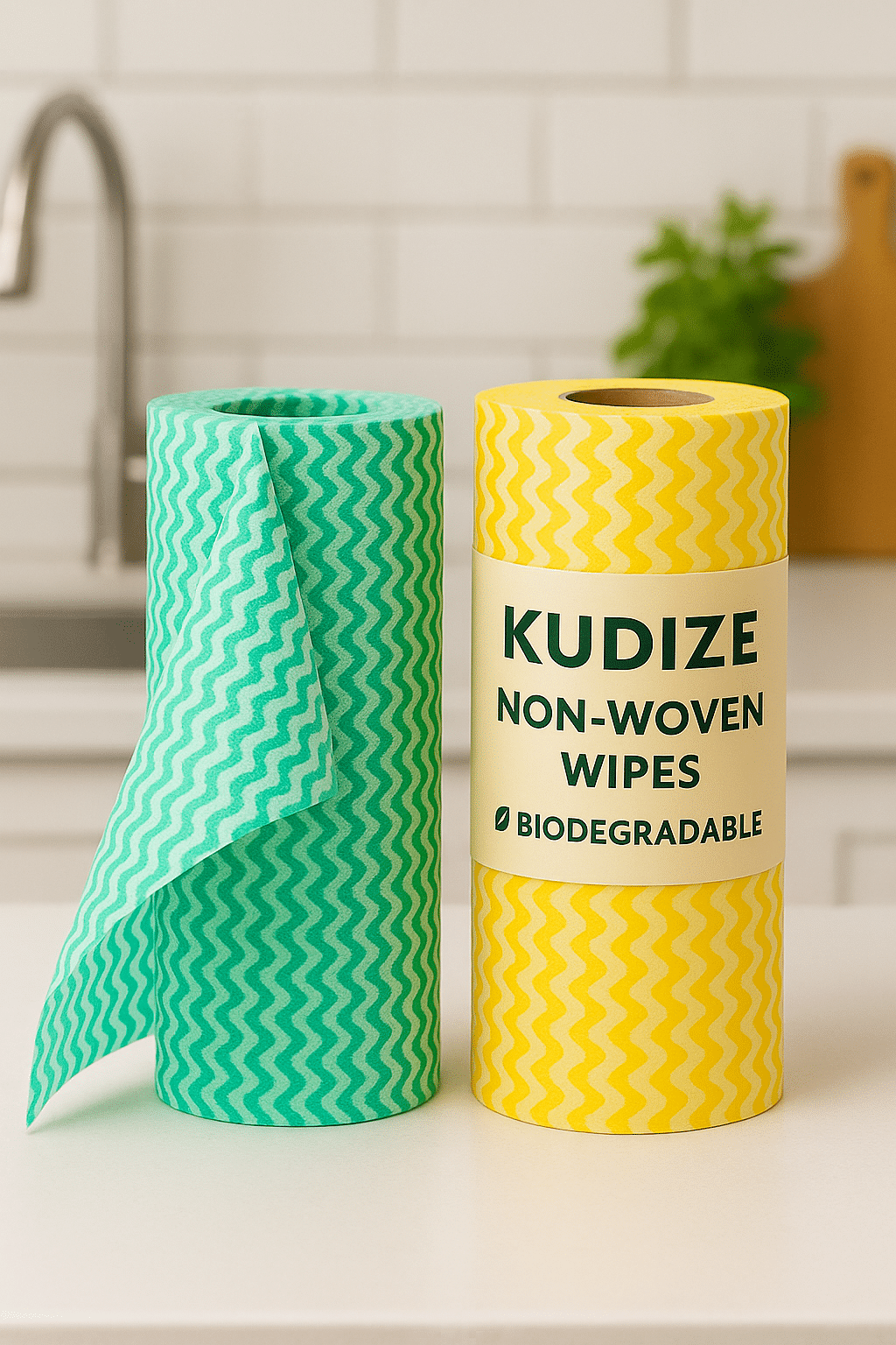     			KUDIZE (Pack Of - 2 Roll) Non-Woven 50 GSM Kitchen Towels Tissue Roll Cleaning Wipes 80 Pulls Washable & Reusable for Home & Kitchen Cleansing Super Absorbent (Multicolor)