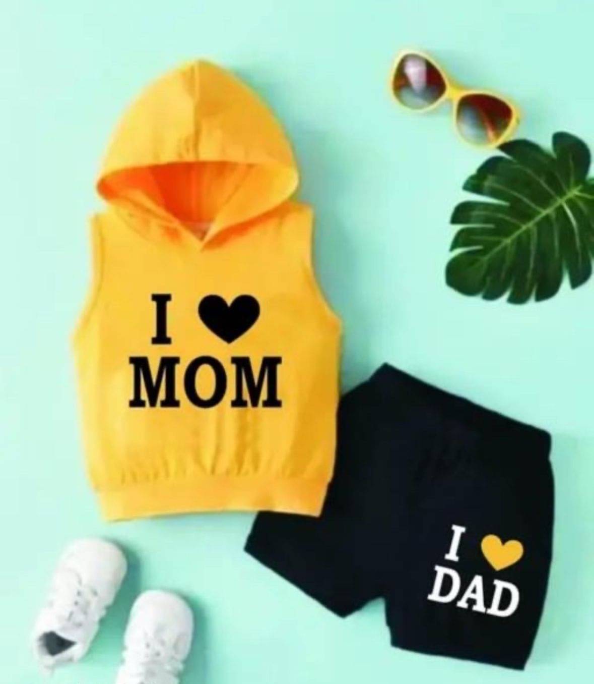     			MUSNAH GARMENTS Pack of 1 Unisex Cotton T-Shirt & Shorts Set ( Yellow )