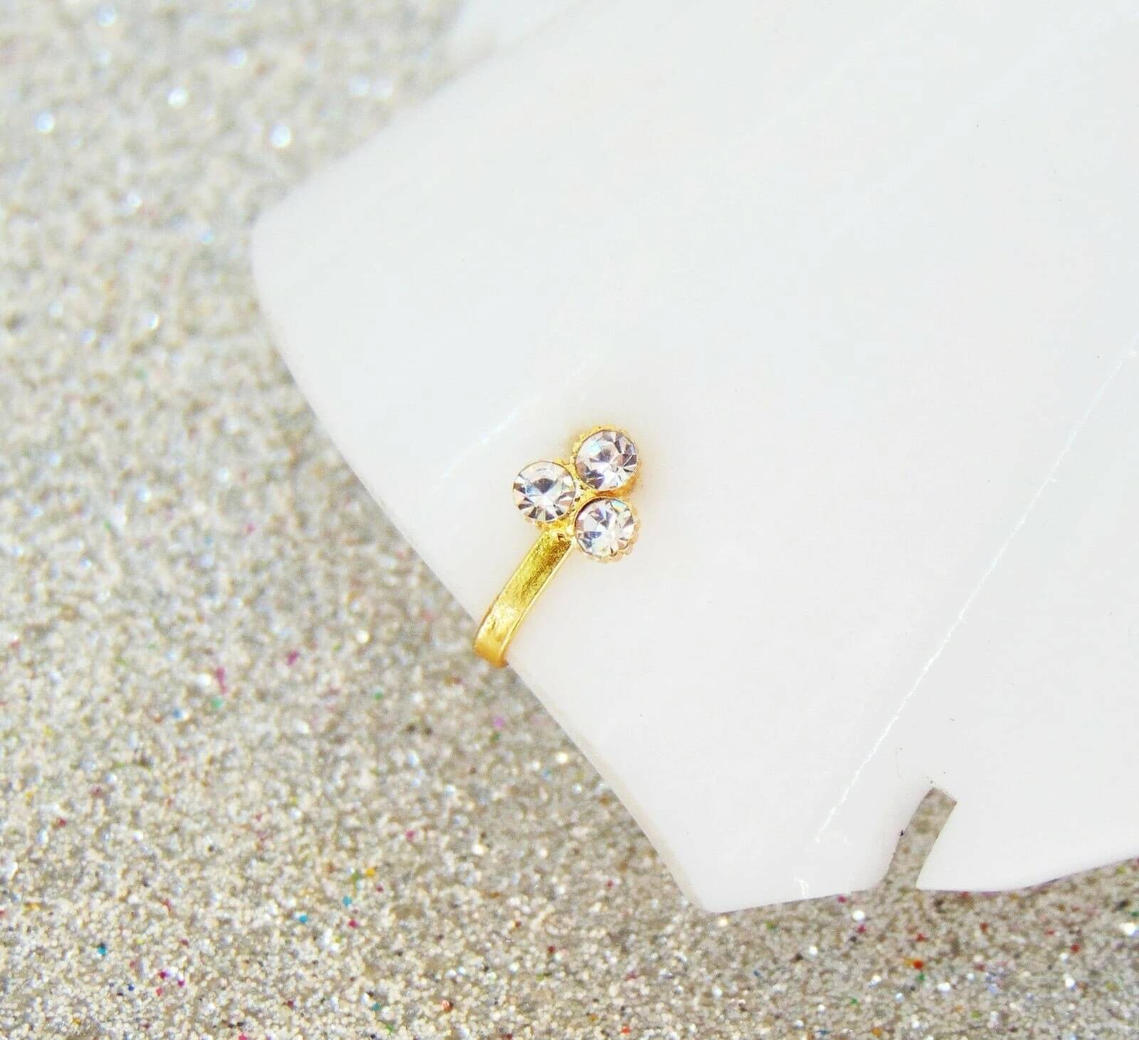     			RENU CREATION Cubic Zirconia Gold-plated Plated Brass Nose Stud ()